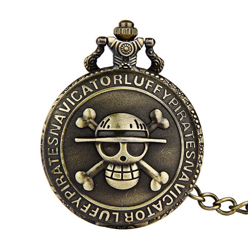 Fashion necklace anime One Piece skull classical pocket watch nostalgic large pocket watch manufacturer wholesale 8103