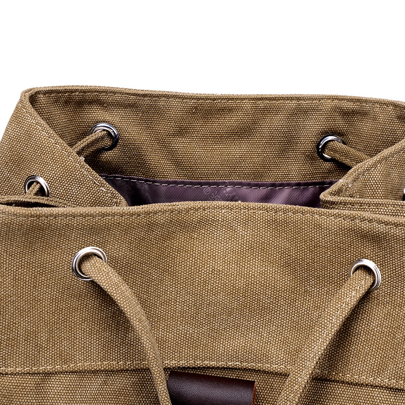 Men's Drawstring Bucket Bag Canvas Versatile Outdoor Urban Style_voghion.com