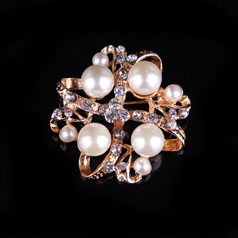 Broche en perles et strass, style coréen, simple et polyvalent, pour femme_voghion.com