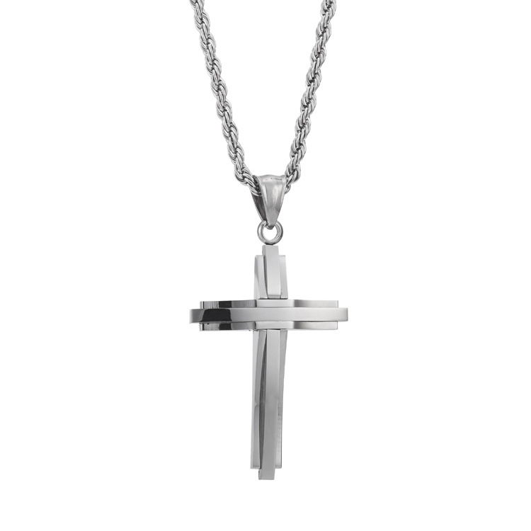 Fashion Cross Titanium Steel Polishing Pendant Necklace 1 Piece display picture 20