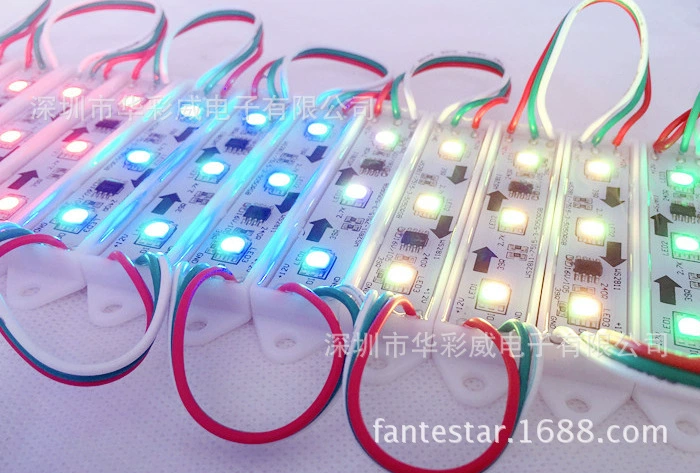 LED модуль полноцветный 3 светодиода 5050 влагозащищённый рекламный модуль RGB управление, высококачественный модуль 7515 фантазийная модель