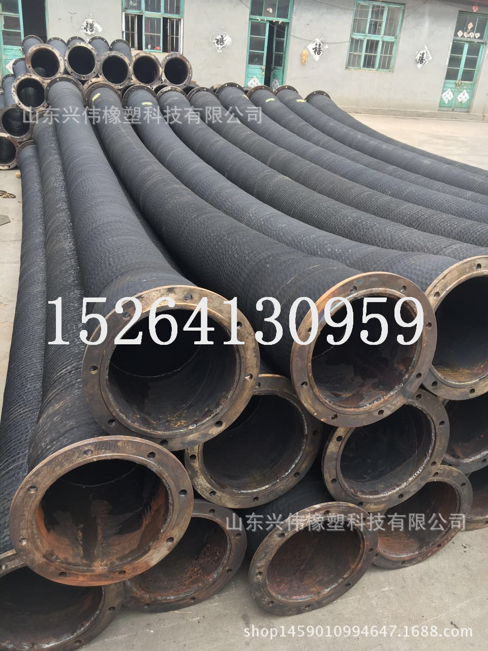 黑色橡胶钢丝管大口径吸排泥橡胶钢丝管  耐压耐磨法兰吸排泥浆管