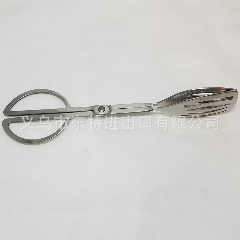 Stainless steel BBQ cake steak scissors, food tongs, baking and barbecue tongs, kitchen small tools detail image 5