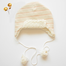 母嬰用品寶寶彩棉帽新生兒羊羔絨帽秋冬保暖帽雷鋒帽子