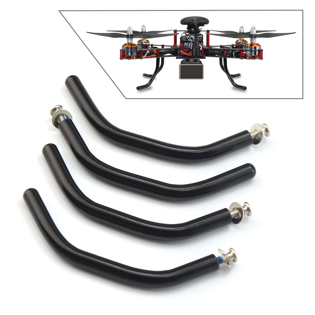 Racing drone landing gear, suitable for 4x6, 200-350mm multi-axis racing drones, metal landing gear, M3.0.