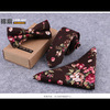 Bow tie for leisure, scarf, set, Korean style, 5cm, cotton and linen