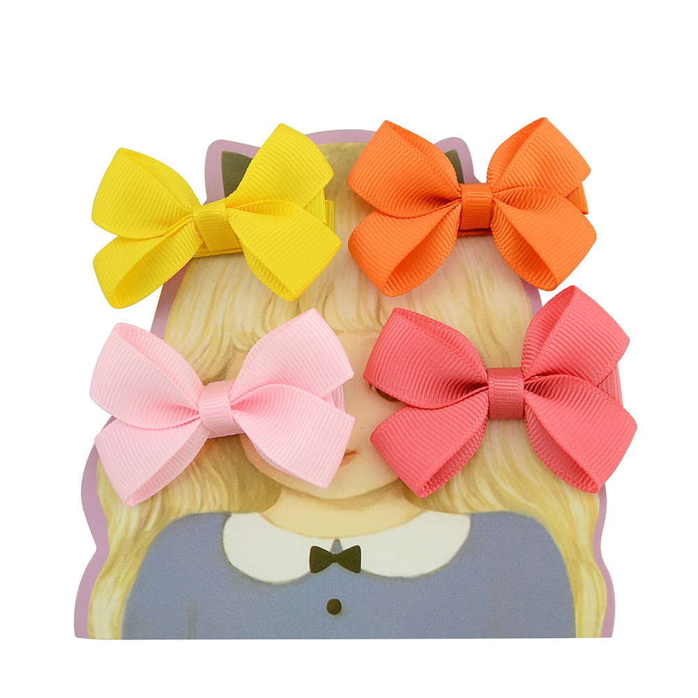 Cute Twisted Leaf Bowknot Children's Hairpin Set display picture 4