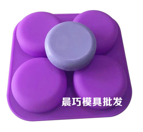 Supply silicone mold, four-connected circular mold, 4-hole cylindrical, standard round, new product about 70 grams