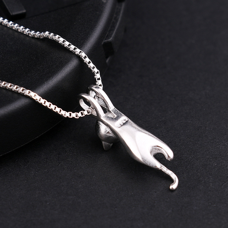 8g Weight Copper Pendant Material Copper Box Chain Cat Pendant Necklace