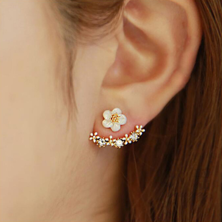 Korean fashion small daisy flower earrin...