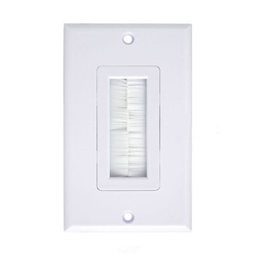 毛刷多功能多媒体面板 免焊线插座信息面板墙插 穿线面板单口