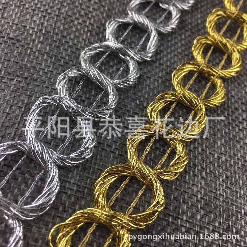 金色圆圈8字花边