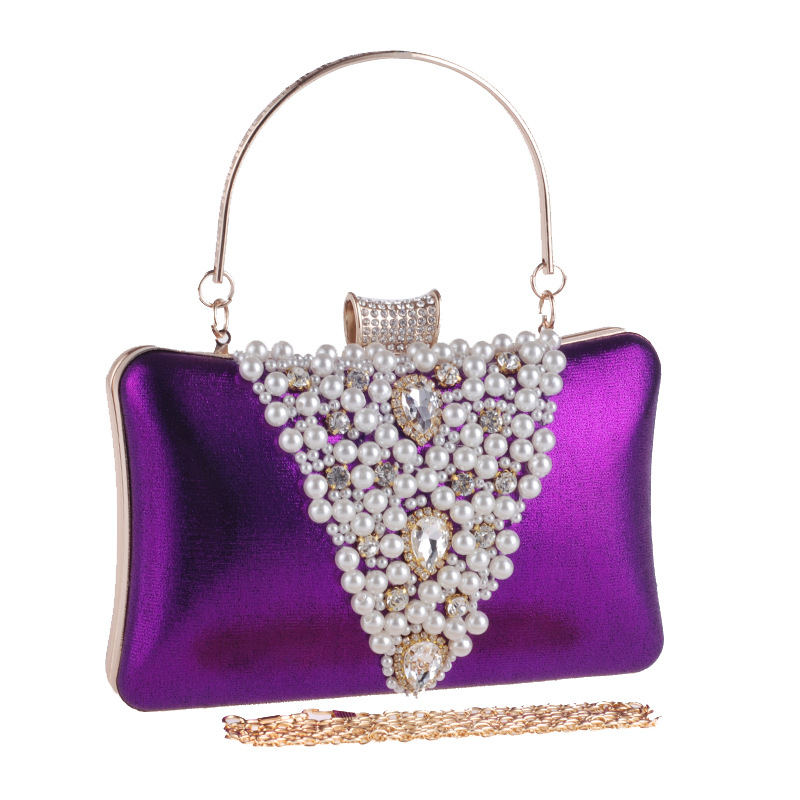 Women's bag diamond evening party bag cocktail party pearl bag hand