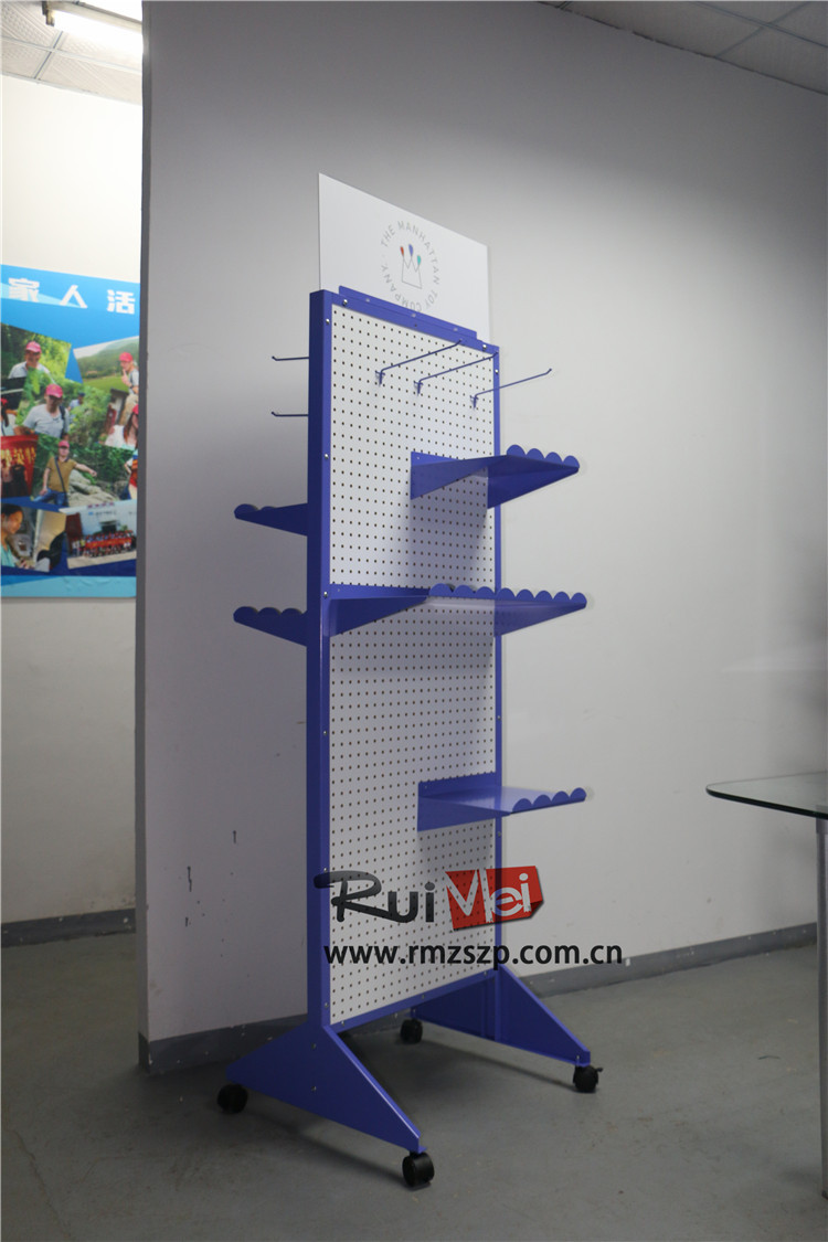 加工定制落地旋转多层玩具展示架 公仔挂架 洞洞板玩具挂架娃娃架