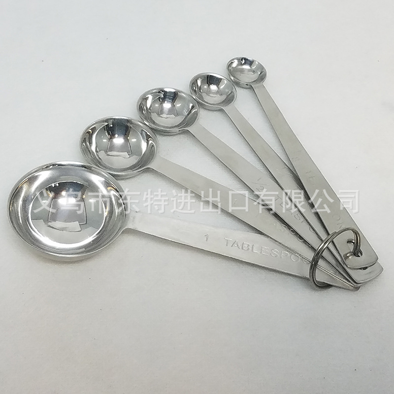 Factory direct sales of stainless steel measuring spoons with rulers, 6-piece set, measuring spoon set, thickened and brushed seasoning spoons detail image 3