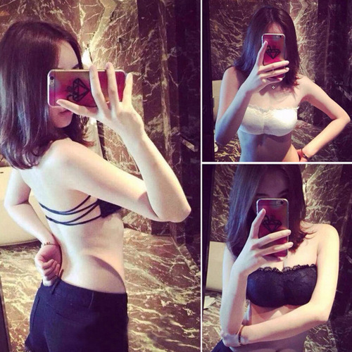 Summer sexy lace bra straps, strapless breast pads, girls' anti-exposure tube top, bottoming cross-back vest