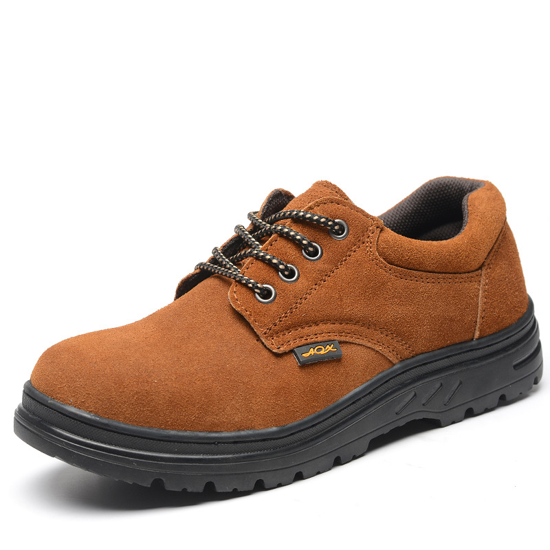 brown Suede leather Low state protective shoes yellow genuine leather Safety shoes wear-resisting Acid-proof Priced