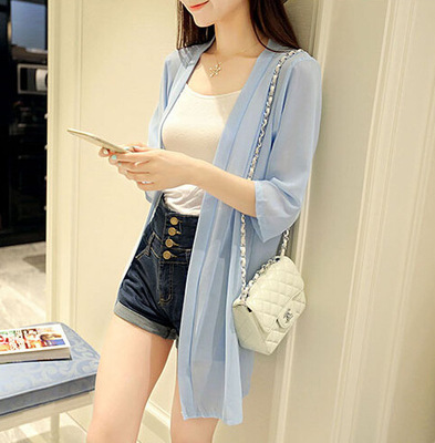 2020 Summer style Women's wear Ms. shawl Pearl Chiffon Sunscreen Easy Cardigan have more cash than can be accounted for Sunscreen