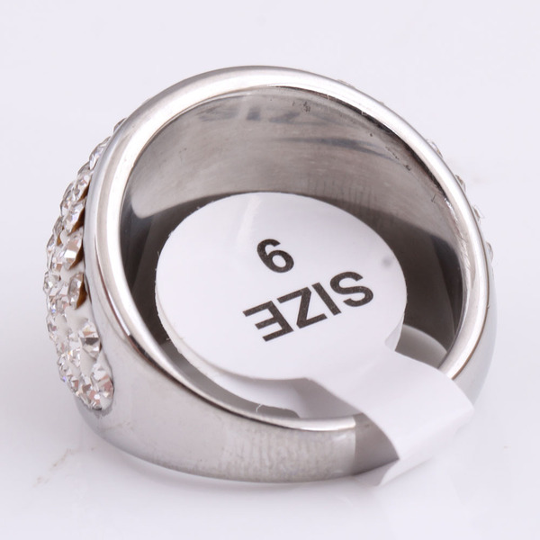 retro fashionable gemstone ring stainless steel