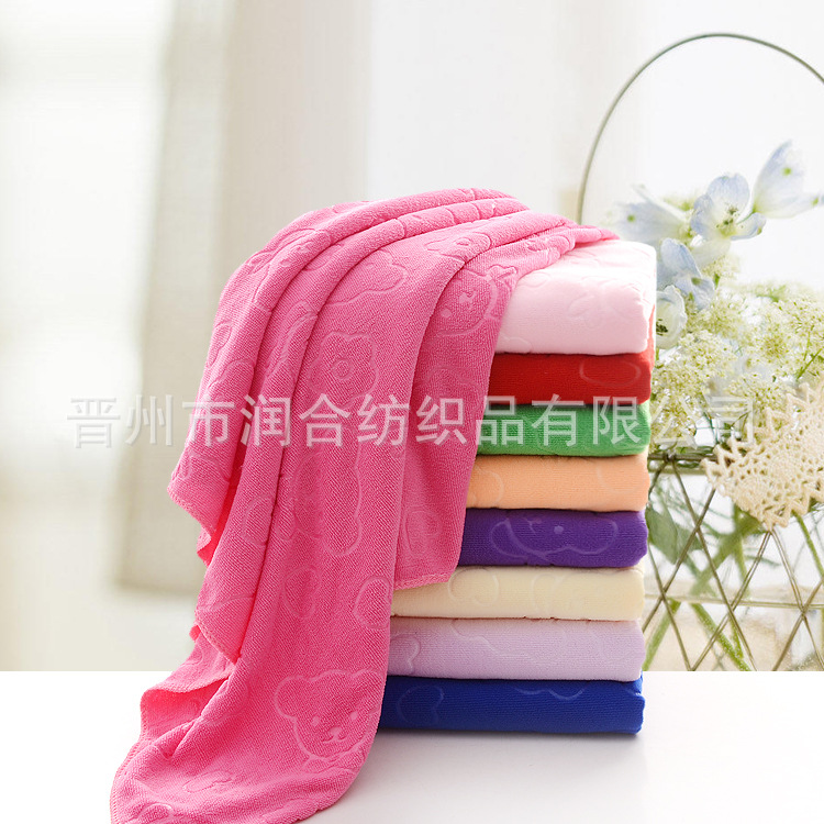 Manufacturers Specials Microfiber Towel Embossing Cartoon pattern lovely towel Towel dry hair Lint 30*70
