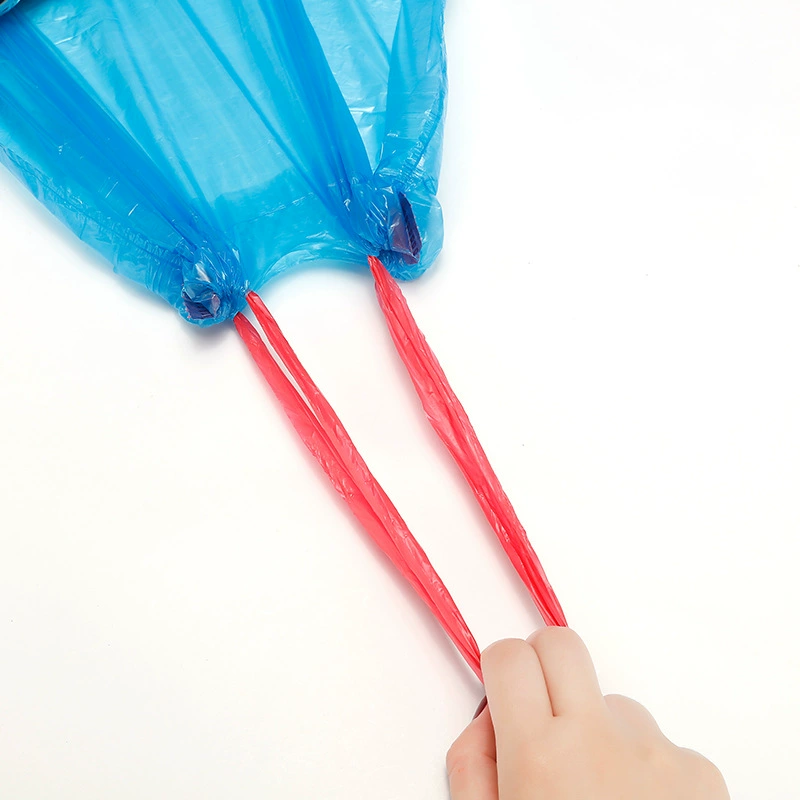 Мешок для мусора с автоматическим закрыванием, бытовой утолщенный мешок на шнурке с веревкой, доступный кухонный полиэтиленовый пакет среднего размера