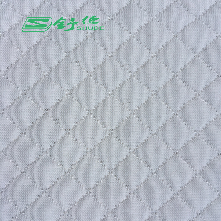 白色款枕套针织面料 大气花型记忆乳胶枕面料 现代纺织皮革床垫布