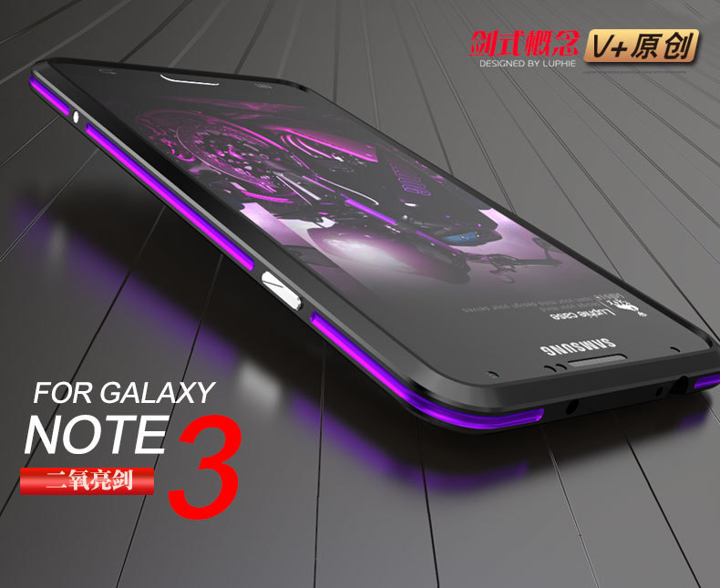 Luphie Bicolor Blade Sword Slim Light Aluminum Bumper Metal Shell Case for Samsung Galaxy Note 3
