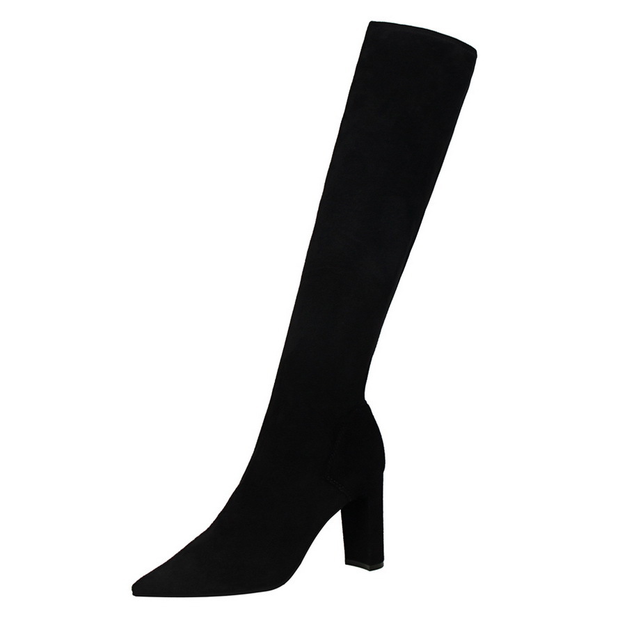 969-3 European and American wind contracted fashion female boots thick with suede sexy high-heeled tines nightclub show 