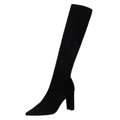 969-3 European and American wind contracted fashion female boots thick with suede sexy high-heeled tines nightclub show
