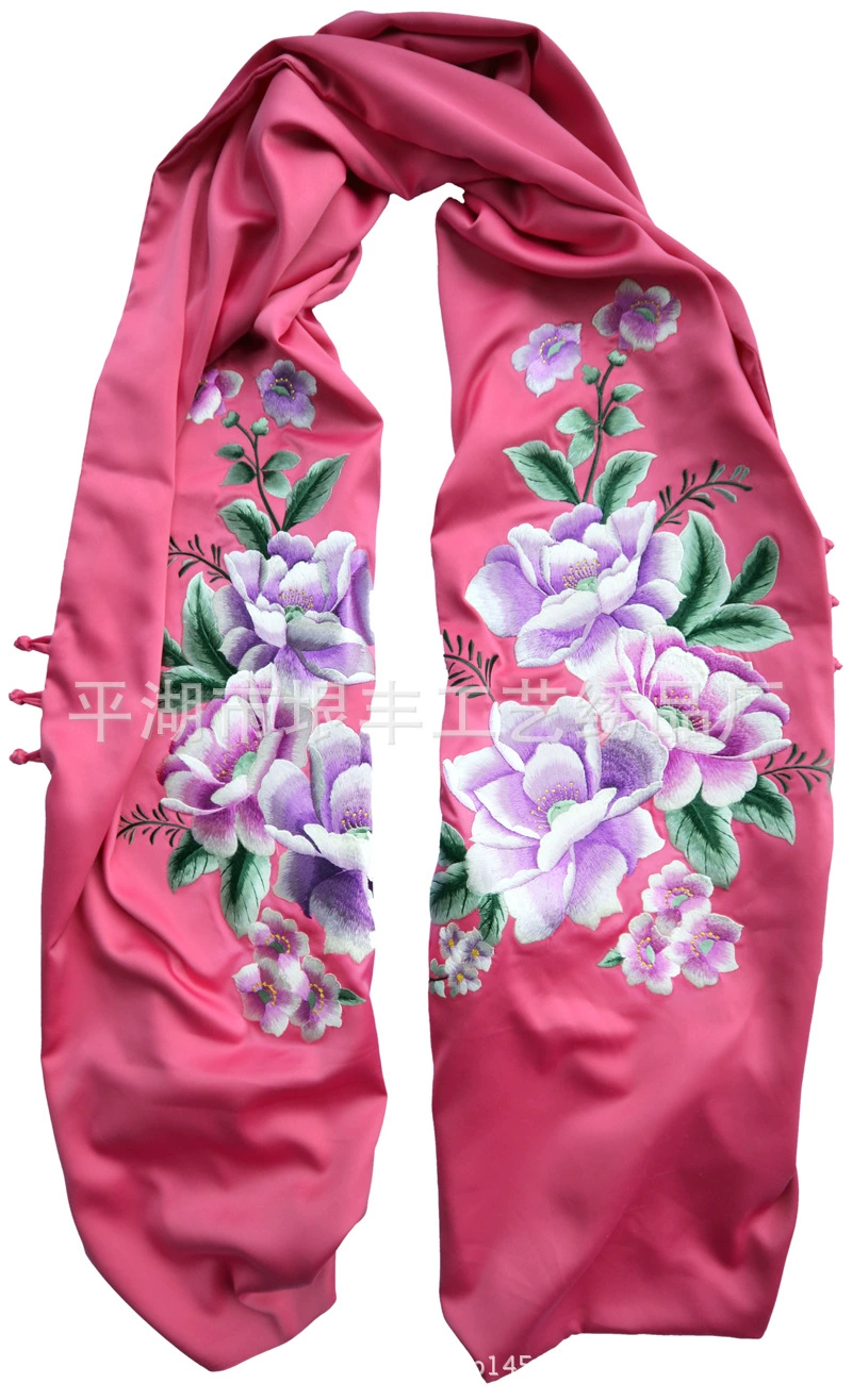 德丰绣品 Летний шарф, плащ, украшения, с вышивкой, подарок на день рождения