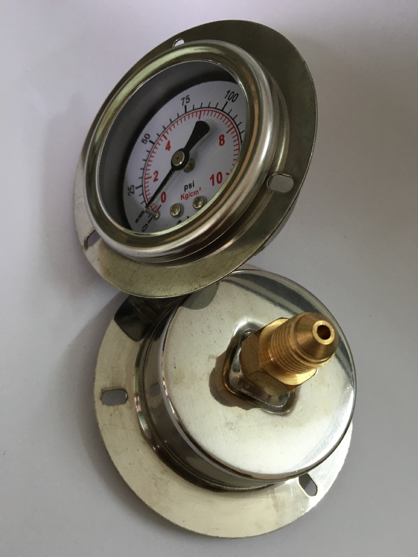 50MM*10KG,15KG模温机用压力表，7/16UNF喇叭牙，翰生Hasnow/HSUN