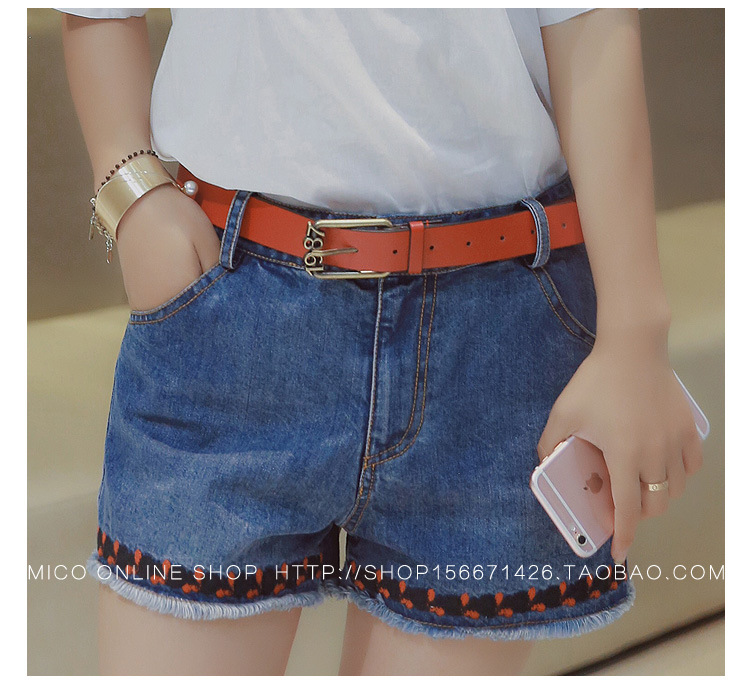 送腰帶牛仔短褲_10
