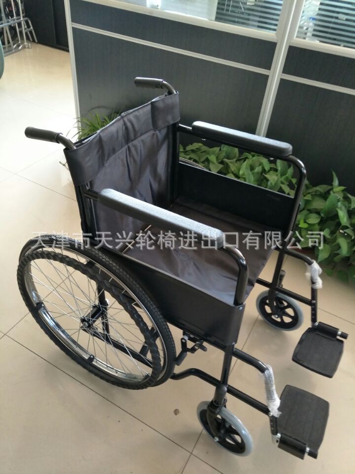 厂家直销 保质供应 轻捷简便舒适 可折叠喷涂牛津黑布软面轮椅