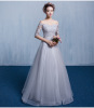 Banquet evening dress new Bridesmaid clothes Korean version Shoulder Dress Bride Gown Lace Dress