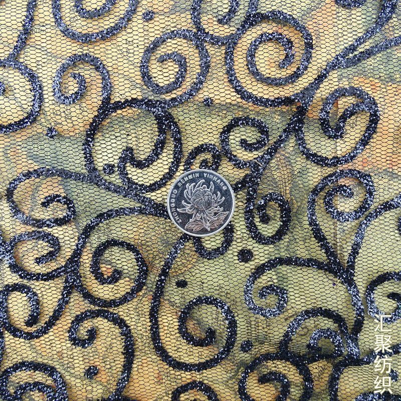 网布撒金印花  台版     胶浆印花  撒金