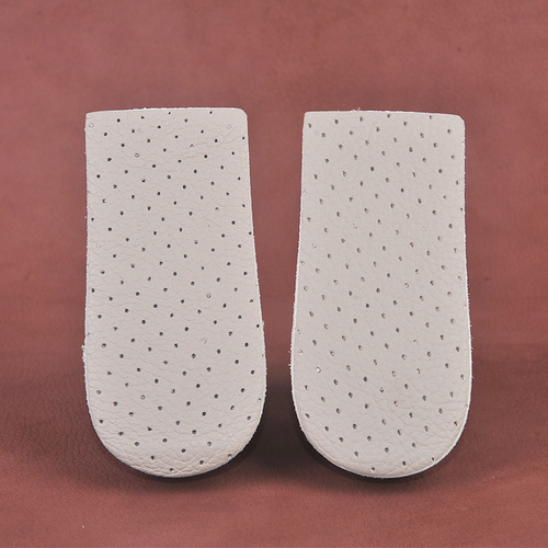 Cowhide half-size heightening insole for men and women invisible shock-absorbing, breathable, sweat-absorbing and deodorizing inner heightening insole 1-4cm