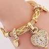MOK Bracelet, golden silver watch heart-shaped