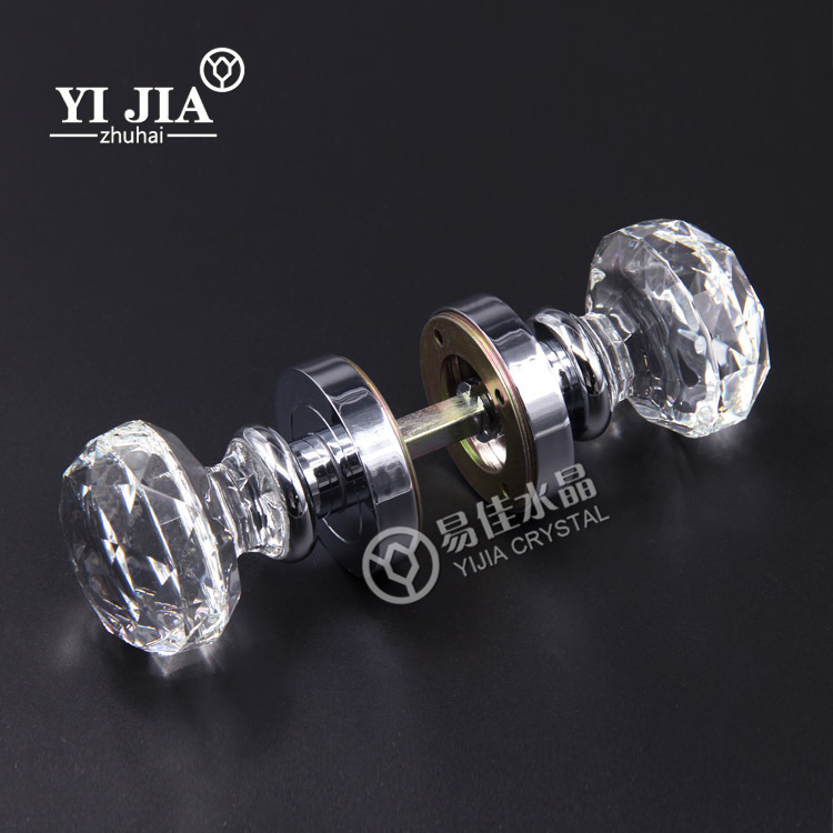 Solid Clear Round Knob Handle Crystal Door Handles for Bathroom Door Room Door Crystal Glass Zinc Alloy Pull Handles
