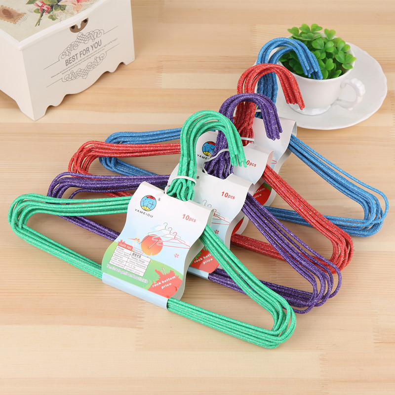 Percha de ropa para niños percha de ropa para bebés engrosada percha de ropa de tamaño pequeño/estante Alambre de hierro plástico recubierto de percha de ropa fábrica al por mayor