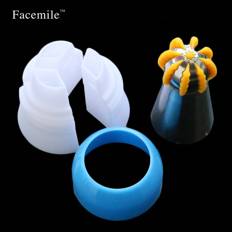 三色转化器 俄罗斯火炬裱花嘴转换器 中号火炬花嘴转换头 蓝色