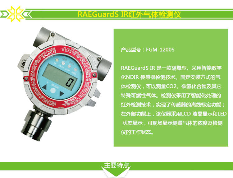 供应FGM-1200S RAEGuardS IR红外气体检测仪器 超低价现货