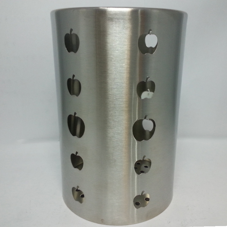 Factory direct sales of stainless steel chopstick cages, apple seat punching chopstick buckets, restaurant tableware buckets, cookware buckets detail image 2