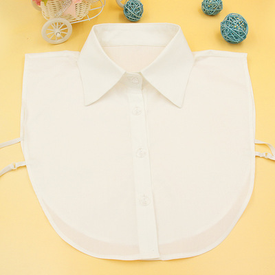 韩版春秋假领子女士衬衫领百搭毛衣装饰领黑白色领半身领|ms