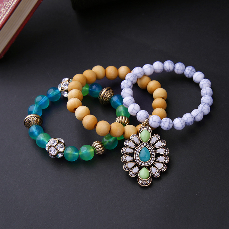 Fashion Jewelry Multi-layer Four-piece Bead Pendant Women's Bracelet Wholesales Fashion display picture 9