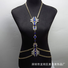 bodychain饰品亚克力钻合金身体链欧美项链跨境饰品