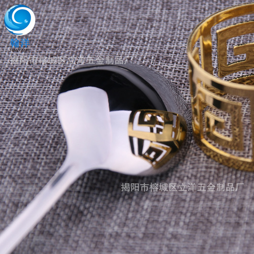 410 stainless steel solid color thickened soup spoon children's porridge spoon hotel tableware laser logo kitchenware set wholesale