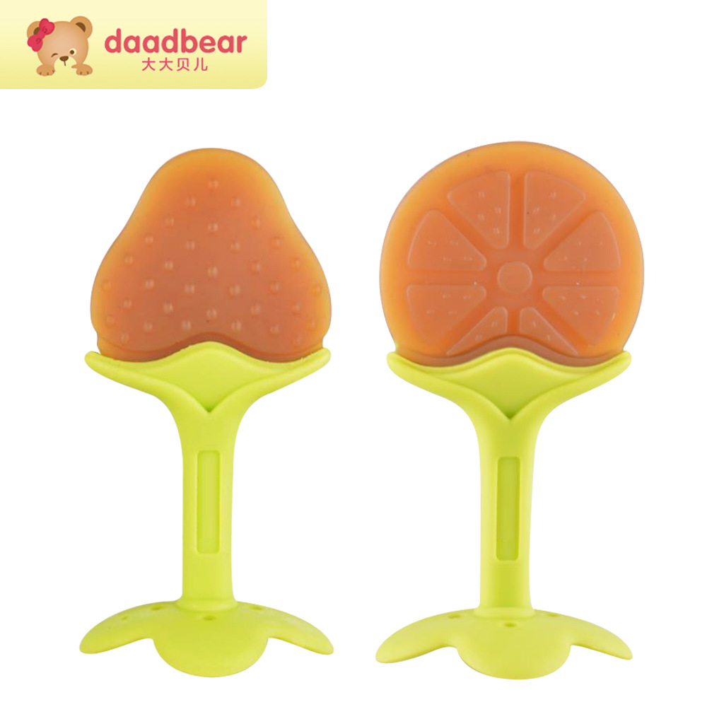 开模生产新款纳米双色水果婴儿牙胶3D立体磨牙棒硅胶咬咬乐可水煮|ms