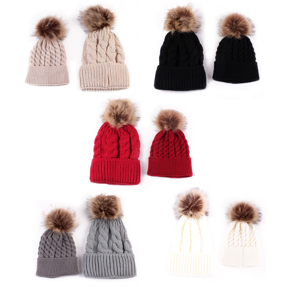 Children Unisex Fashion Solid Color Pom Poms Wool Cap display picture 2