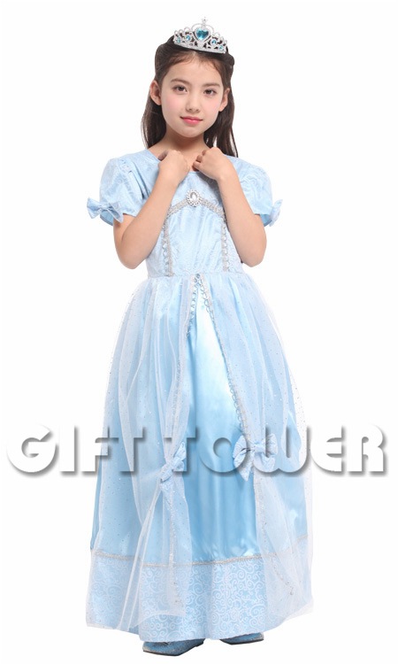 GIFTTOWER Huanyou Ice Blue Princess Costume Party Makeup Ball Hero Performance Costume Children's Performance Costume Pig Animal Superhero E-Path Costume G-0199 detail image 3