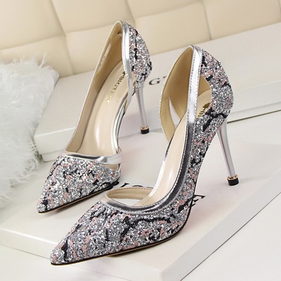 6633-6 han edition fashion sexy nightclub show thin hollow out shoes high heels